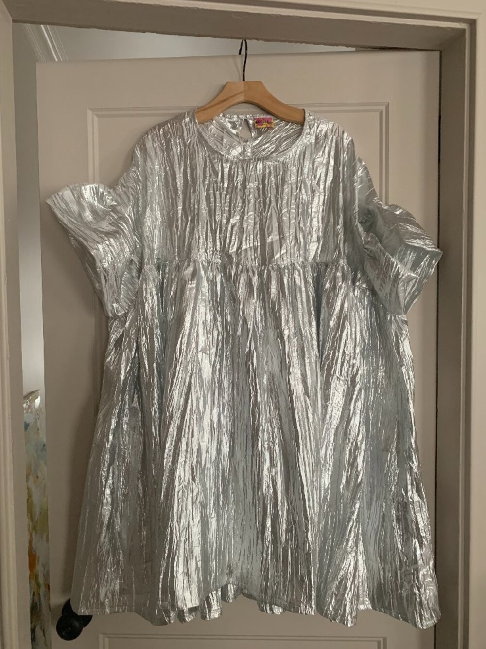 Nettle Studios Mushroom Dress in Crinkle Lame